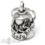 Lady Rider Biker-Bell with Rose Lucky Charm for Motorcyclists Gremlin Bell